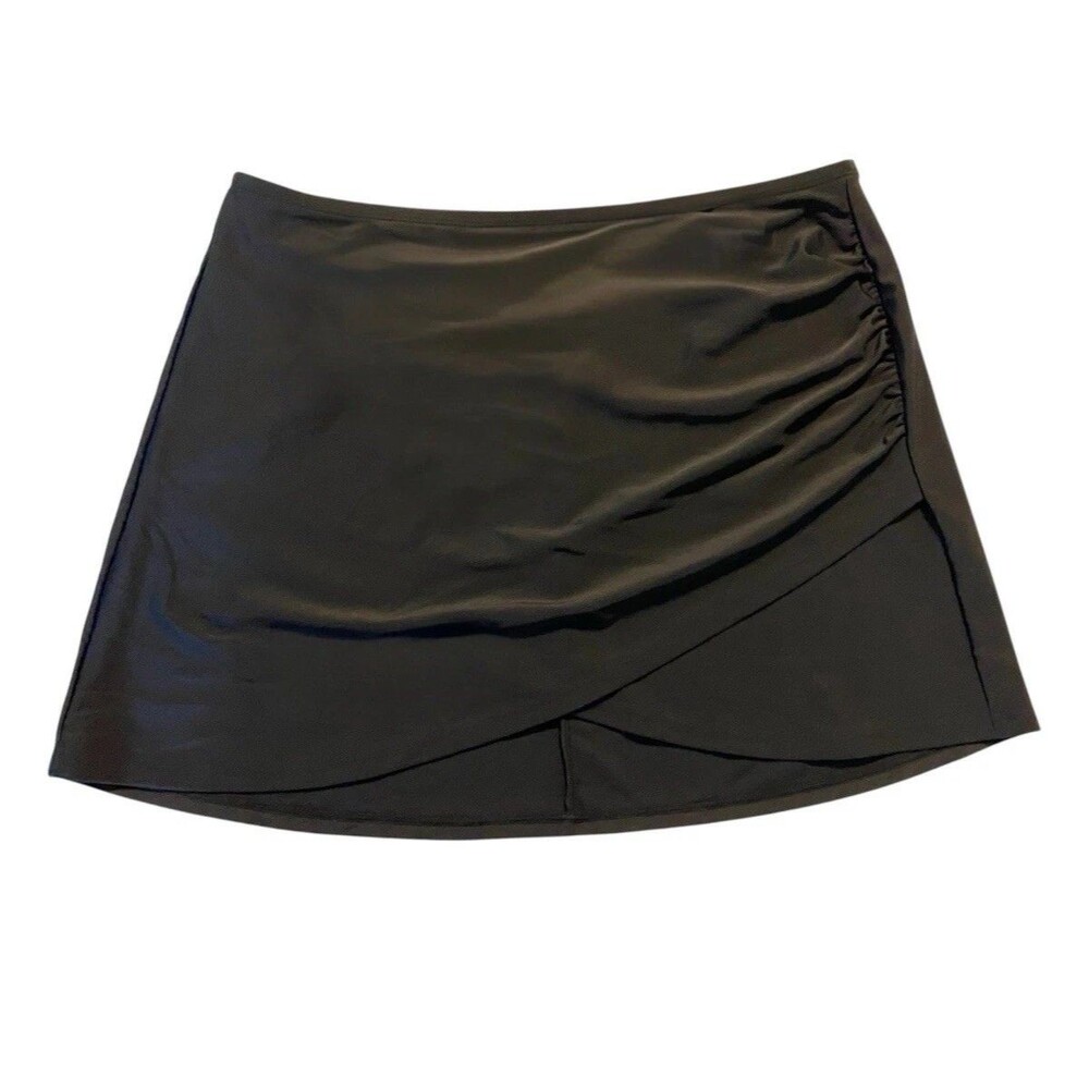 Summersalt Black Ruched Swim Skirt Size Large Resort Beach Pool Cruise Coverup L